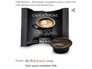 CAFFE' BORBONE DON CARLO MISCELA NERA CAPSULE COMPATIBILI LAVAZZA A MODO MIO