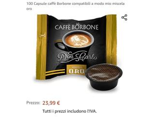 CAFFE' BORBONE DON CARLO MISCELA ORO CAPSULE COMPATIBILI CON CON LAVAZZA A MODO MIO
