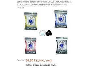 CAFFE' BORBONE RESPRESSO  DEGUSTAZIONE COMPATIBILI NESPRESSO  4X50