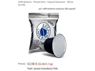 CAFFE' BORBONE CIALDE COMPATIBILI NESPRESSO MISCELA ROSSA